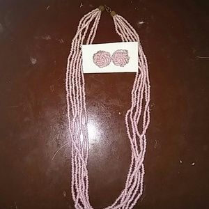 Beautiful pink earrings and necklace